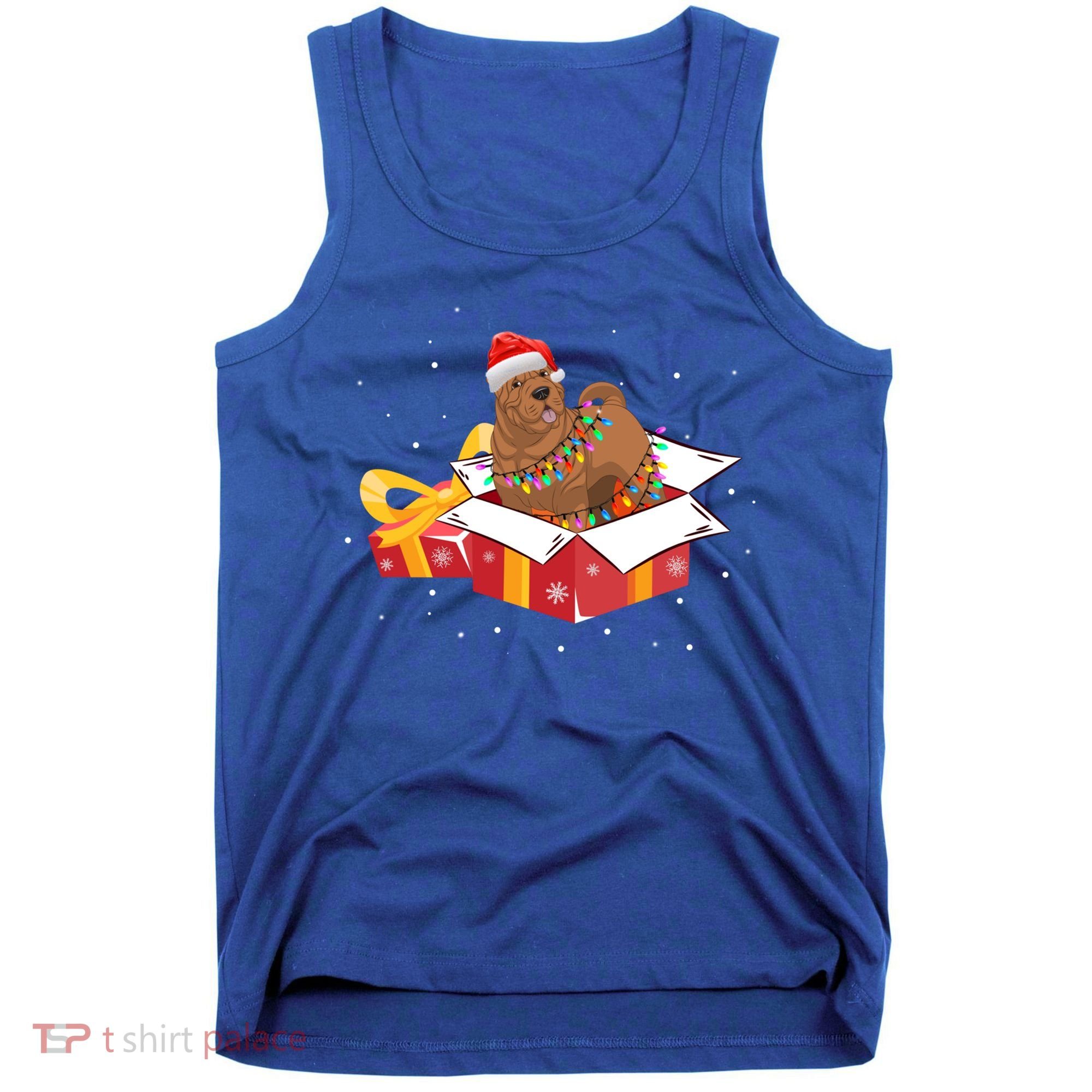 Shar Pei Dog Christmas Is Box Gift Dog Light Tree Xmas Cool Gift Tank Top
