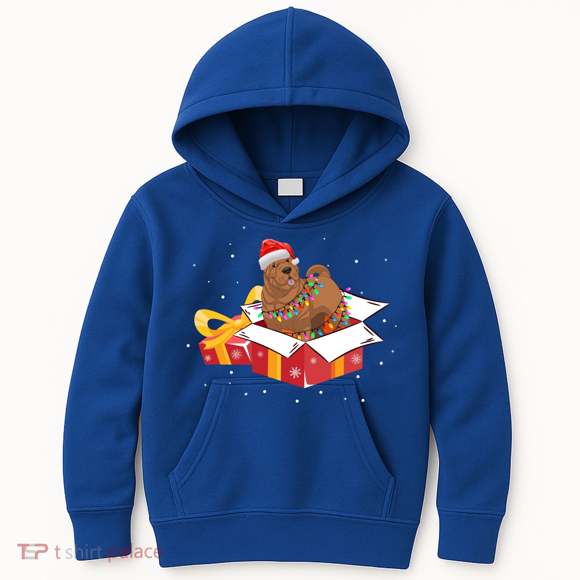 Shar Pei Dog Christmas Is Box Gift Dog Light Tree Xmas Cool Gift Kids Hoodie