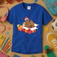 Shar Pei Dog Christmas Is Box Gift Dog Light Tree Xmas Cool Gift Kids T-Shirt thumb 3