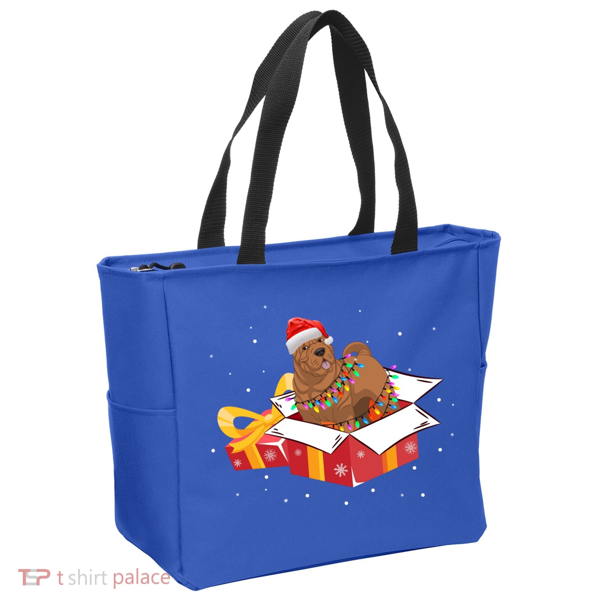 Shar Pei Dog Christmas Is Box Gift Dog Light Tree Xmas Cool Gift Tote Bag