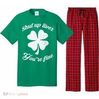 St Patricks Day Shamrock Lover Beer Drinking Shut Up Liver Youre Fine Gift Pajama Set thumb 0