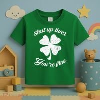 St Patricks Day Shamrock Lover Beer Drinking Shut Up Liver Youre Fine Gift Toddler T-Shirt thumb 3