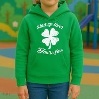 St Patricks Day Shamrock Lover Beer Drinking Shut Up Liver Youre Fine Gift Kids Hoodie thumb 3