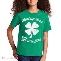 St Patricks Day Shamrock Lover Beer Drinking Shut Up Liver Youre Fine Gift Kids T-Shirt thumb 2