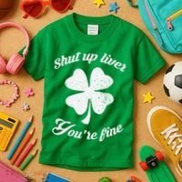 St Patricks Day Shamrock Lover Beer Drinking Shut Up Liver Youre Fine Gift Kids T-Shirt thumb 3