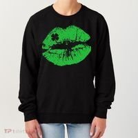 St Patricks Day Funny Kissin Lips Kissing Irish Clover Women's Sweatshirt thumb 0