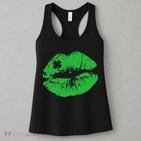 St Patricks Day Funny Kissin Lips Kissing Irish Clover Women's Tank Top thumb 3