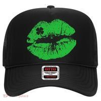 St Patricks Day Funny Kissin Lips Kissing Irish Clover Hat thumb 0