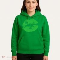 St Patricks Day Funny Kissin Lips Kissing Irish Clover Hoodie thumb 5