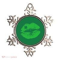 St Patricks Day Funny Kissin Lips Kissing Irish Clover Ornament thumb 0