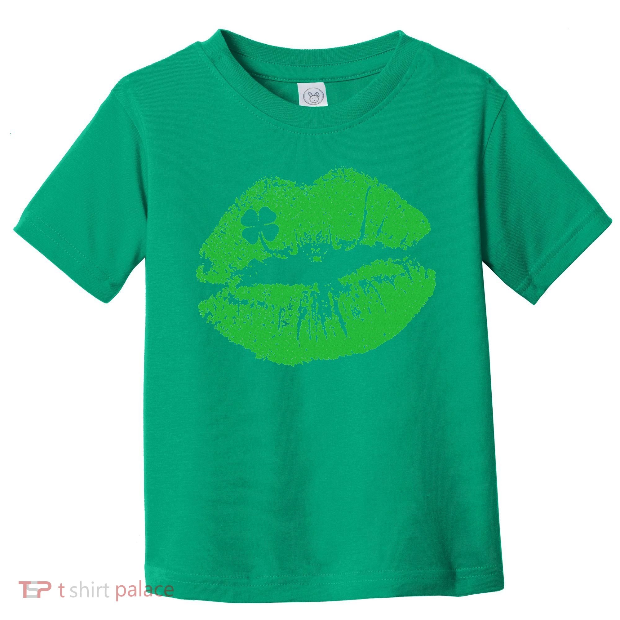 St Patricks Day Funny Kissin Lips Kissing Irish Clover Toddler T-Shirt