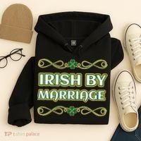 St. Patrick's Day Irish By Marriage Shamrock Hoodie thumb 4