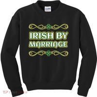 St. Patrick's Day Irish By Marriage Shamrock Kids Sweatshirt thumb 0