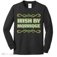 St. Patrick's Day Irish By Marriage Shamrock Kids Long Sleeve Shirt thumb 0