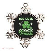 St Patricks Day Too Cute To Pinch Retro Cartoon Shamrock Clover Ornament thumb 0