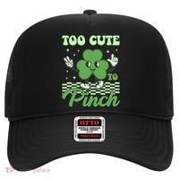 St Patricks Day Too Cute To Pinch Retro Cartoon Shamrock Clover Hat thumb 0