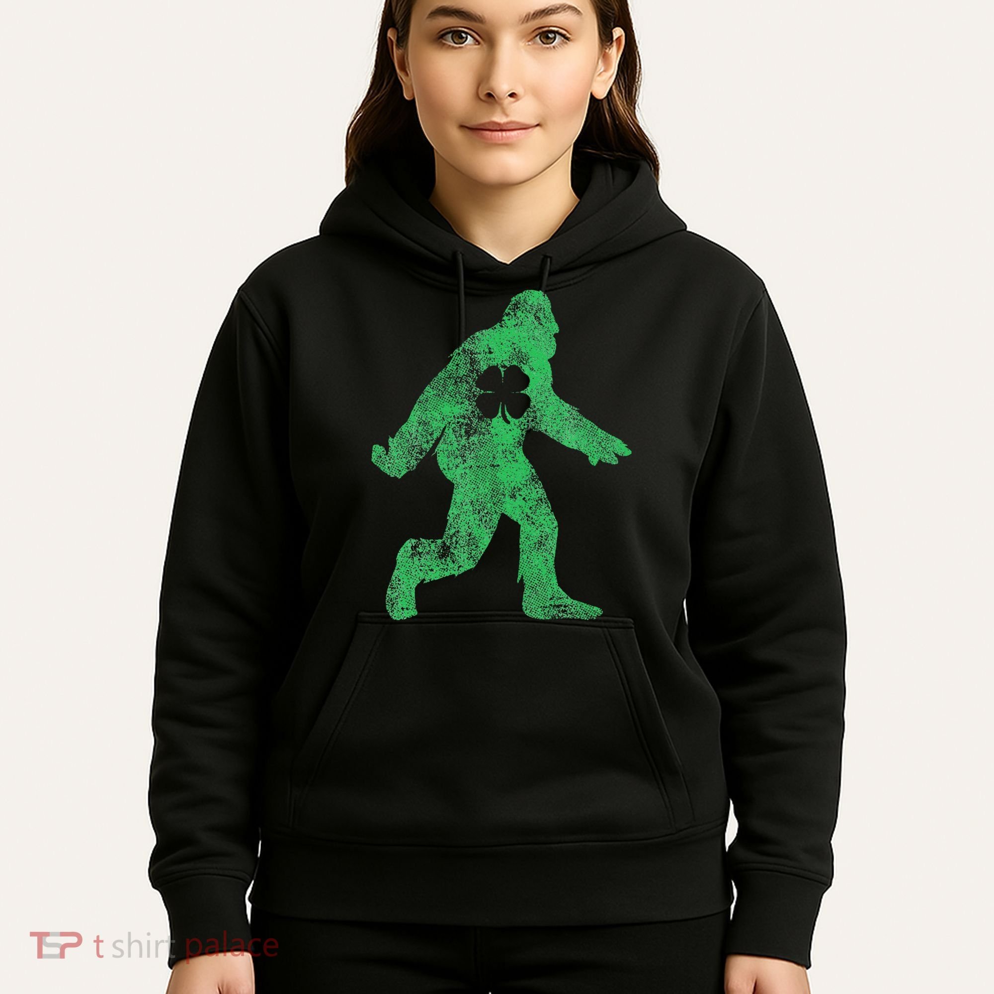 St Patricks Day Bigfoot Irish Sasqautch Saint Paddy's Gift Hoodie