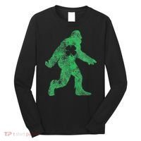 St Patricks Day Bigfoot Irish Sasqautch Saint Paddy's Gift Long Sleeve Shirt thumb 0