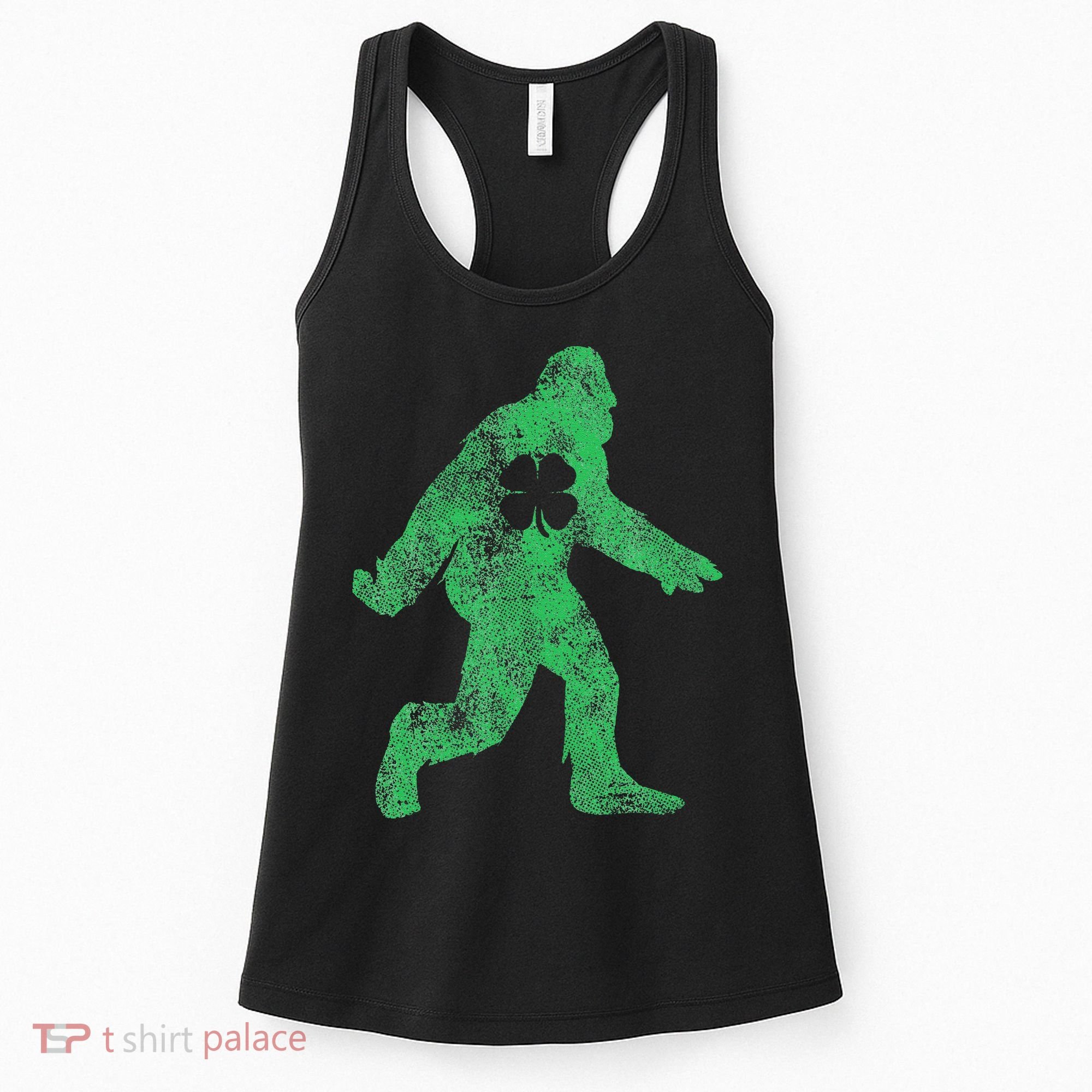 St Patricks Day Bigfoot Irish Sasqautch Saint Paddy's Gift Women's Tank Top