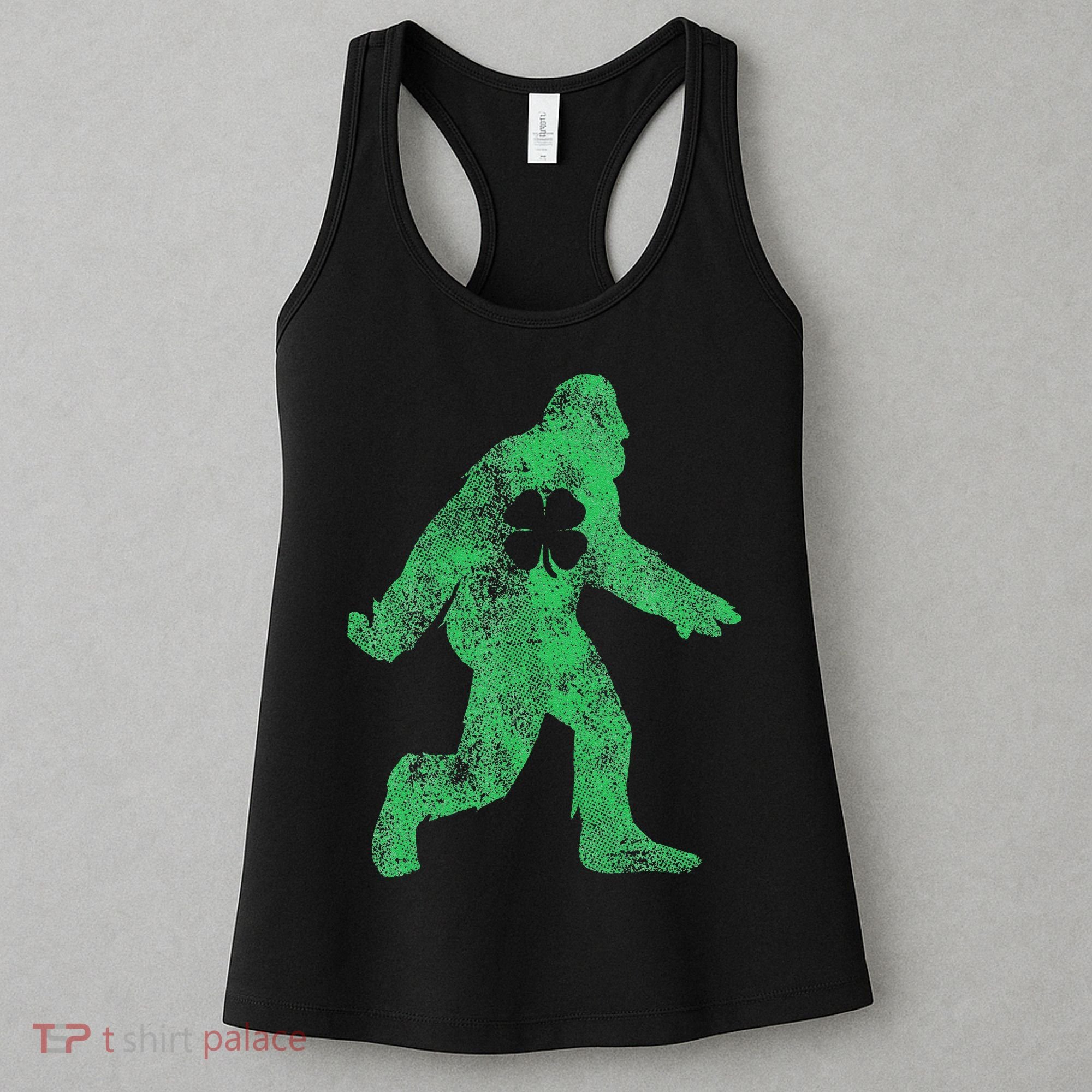 St Patricks Day Bigfoot Irish Sasqautch Saint Paddy's Gift Women's Tank Top
