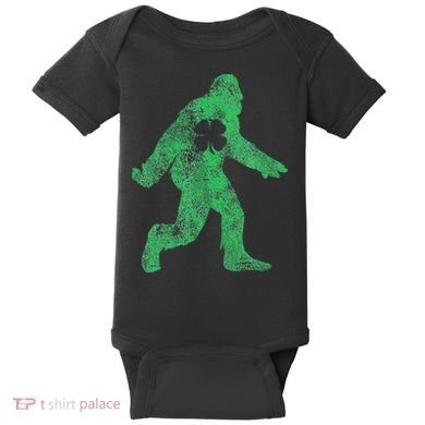 St Patricks Day Bigfoot Irish Sasqautch Saint Paddy's Gift Baby Bodysuit