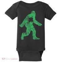 St Patricks Day Bigfoot Irish Sasqautch Saint Paddy's Gift Baby Bodysuit thumb 0