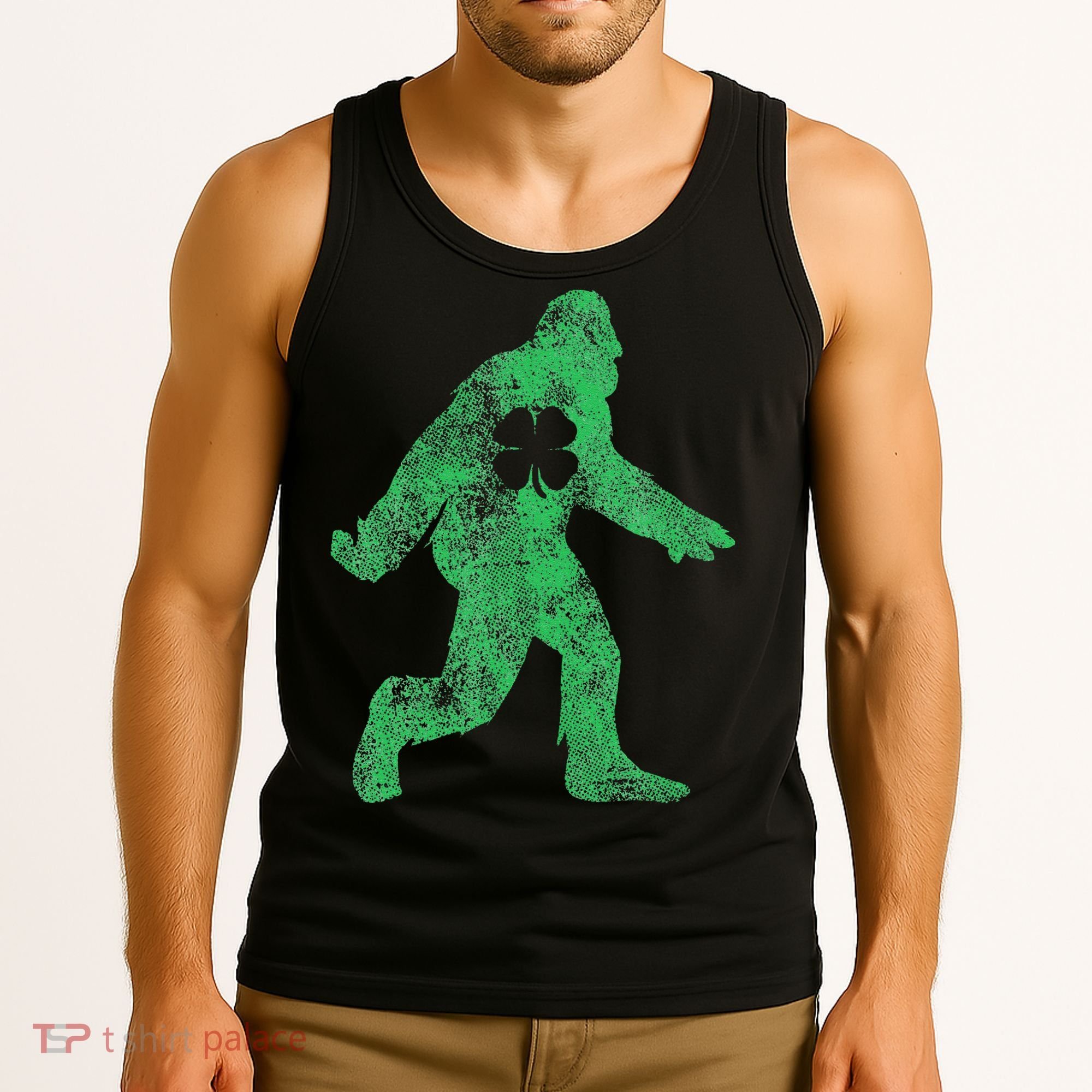 St Patricks Day Bigfoot Irish Sasqautch Saint Paddy's Gift Tank Top