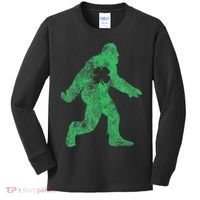 St Patricks Day Bigfoot Irish Sasqautch Saint Paddy's Gift Kids Long Sleeve Shirt thumb 0
