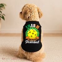 St Patricks Day Irish I Was Playing Pickleball Ball Shamrock Gift Doggie Tank thumb 2
