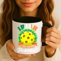 St Patricks Day Irish I Was Playing Pickleball Ball Shamrock Gift Coffee Mug thumb 3