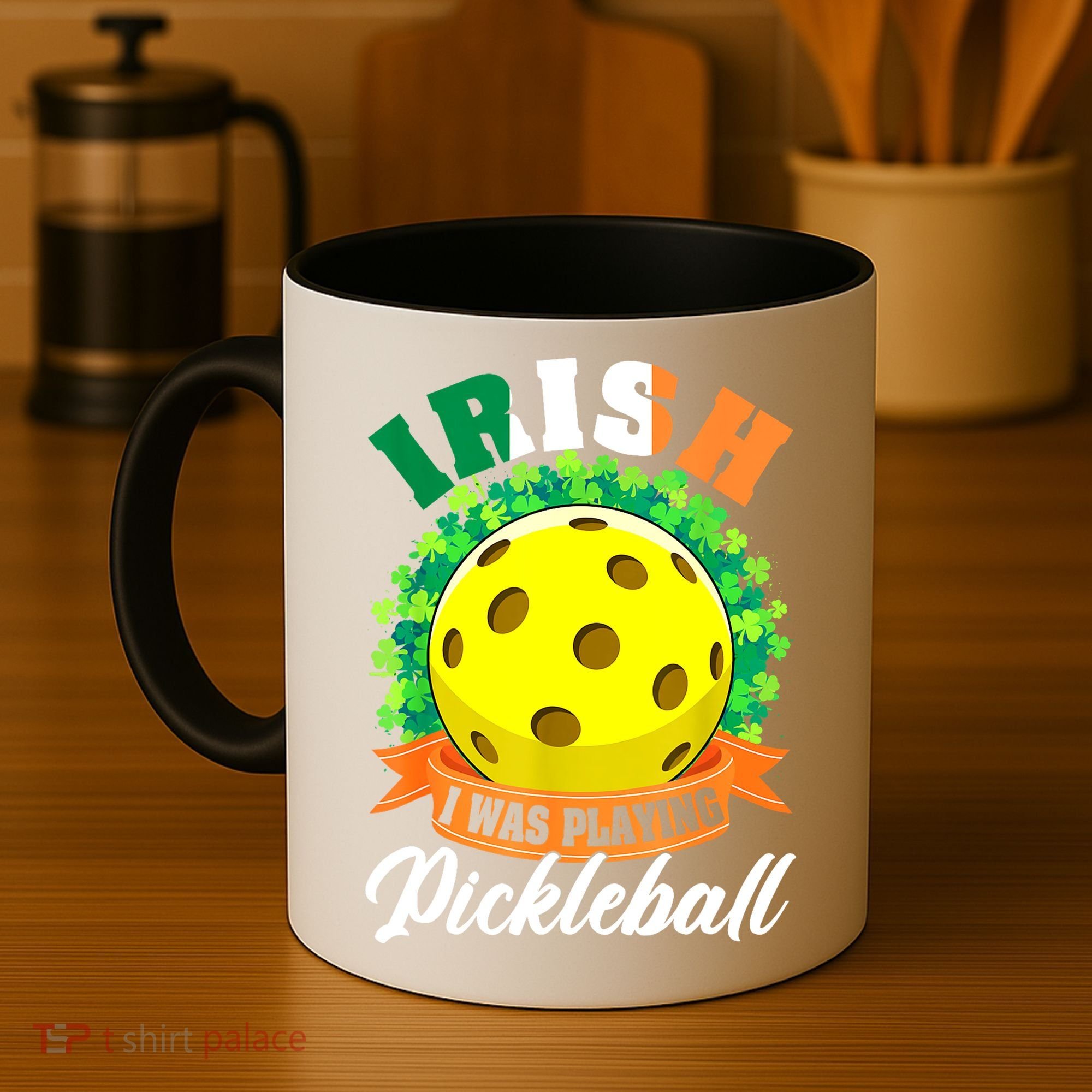 St Patricks Day Irish I Was Playing Pickleball Ball Shamrock Gift Coffee Mug
