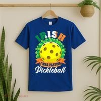 St Patricks Day Irish I Was Playing Pickleball Ball Shamrock Gift T-Shirt thumb 2