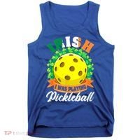 St Patricks Day Irish I Was Playing Pickleball Ball Shamrock Gift Tank Top thumb 0