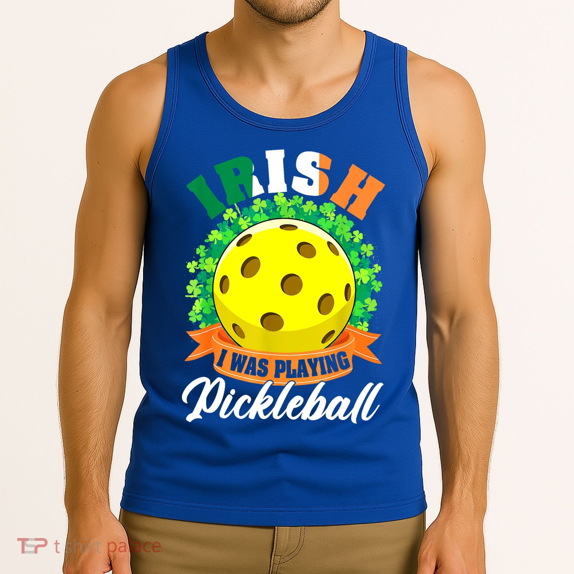 St Patricks Day Irish I Was Playing Pickleball Ball Shamrock Gift Tank Top