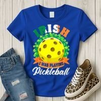 St Patricks Day Irish I Was Playing Pickleball Ball Shamrock Gift Women's T-Shirt thumb 3