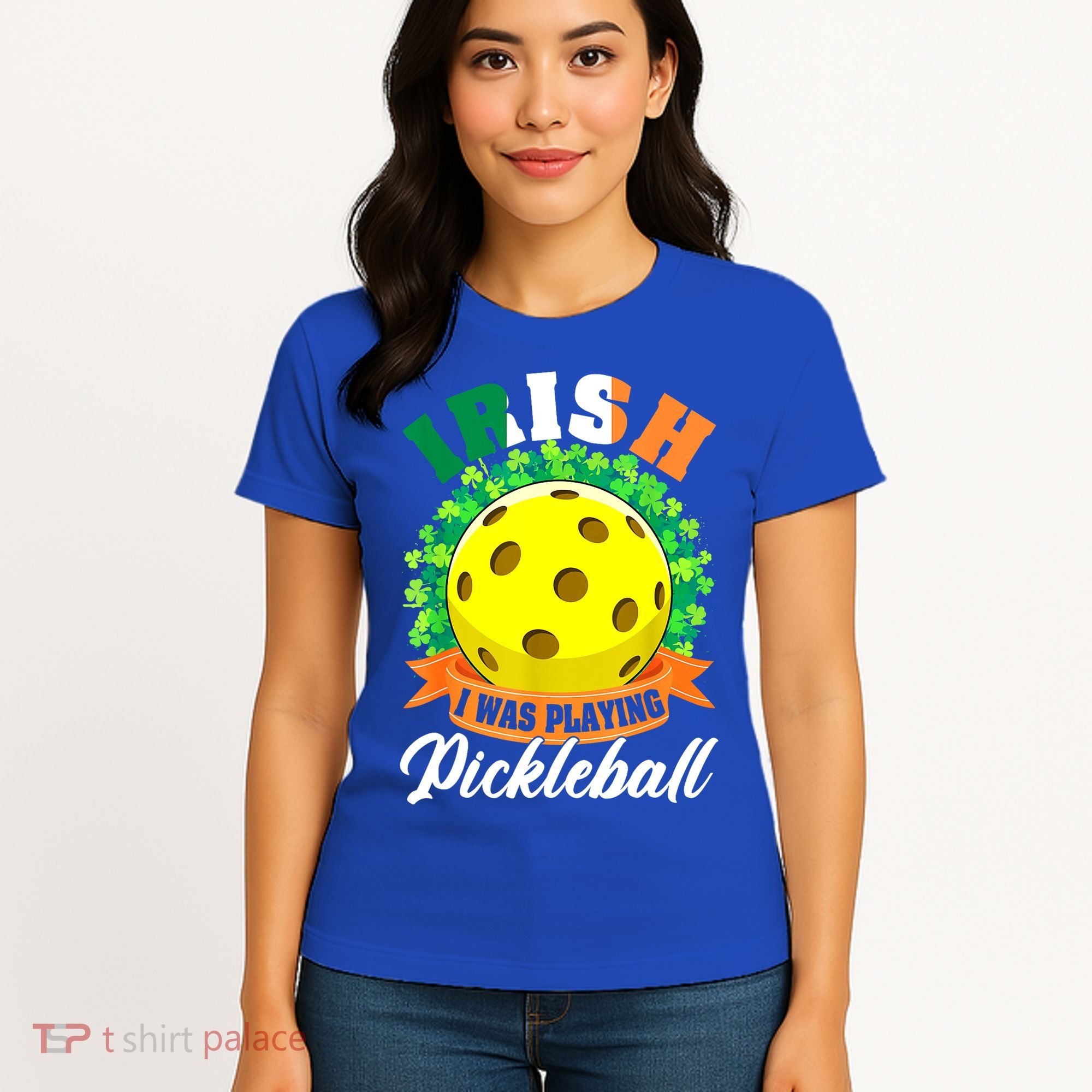 St Patricks Day Irish I Was Playing Pickleball Ball Shamrock Gift Women's T-Shirt