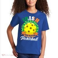 St Patricks Day Irish I Was Playing Pickleball Ball Shamrock Gift Kids T-Shirt thumb 2