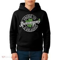 St Patricks Day, Funny St Patricks Day, St Patricks Day Shenanigans Kids Hoodie thumb 4