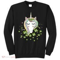 St Patricks Day Shamrock Unicorn Girls Irish Cool Green Kids Sweatshirt thumb 0