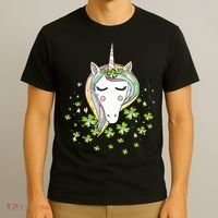 St Patricks Day Shamrock Unicorn Girls Irish Cool Green Kids T-Shirt thumb 3