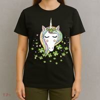 St Patricks Day Shamrock Unicorn Girls Irish Cool Green Kids T-Shirt thumb 4