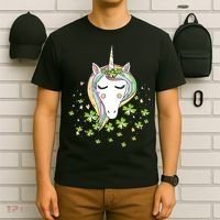 St Patricks Day Shamrock Unicorn Girls Irish Cool Green Kids T-Shirt thumb 6