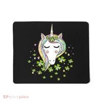 St Patricks Day Shamrock Unicorn Girls Irish Cool Green Kids Mousepad thumb 0