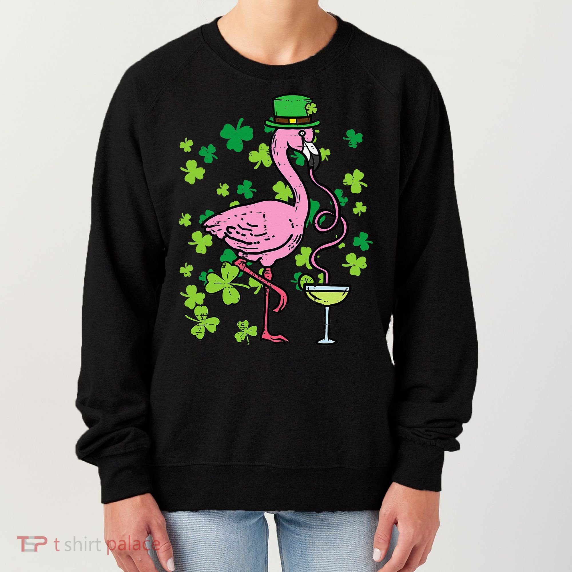 St Patricks Day Irish Flamingo Saint Pattys Paddys Women's Sweatshirt