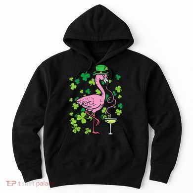 St Patricks Day Irish Flamingo Saint Pattys Paddys Hoodie
