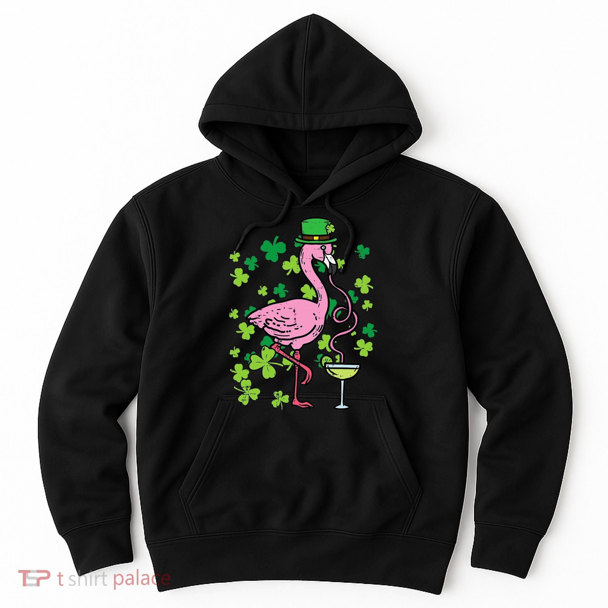 St Patricks Day Irish Flamingo Saint Pattys Paddys Hoodie