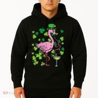 St Patricks Day Irish Flamingo Saint Pattys Paddys Hoodie thumb 2