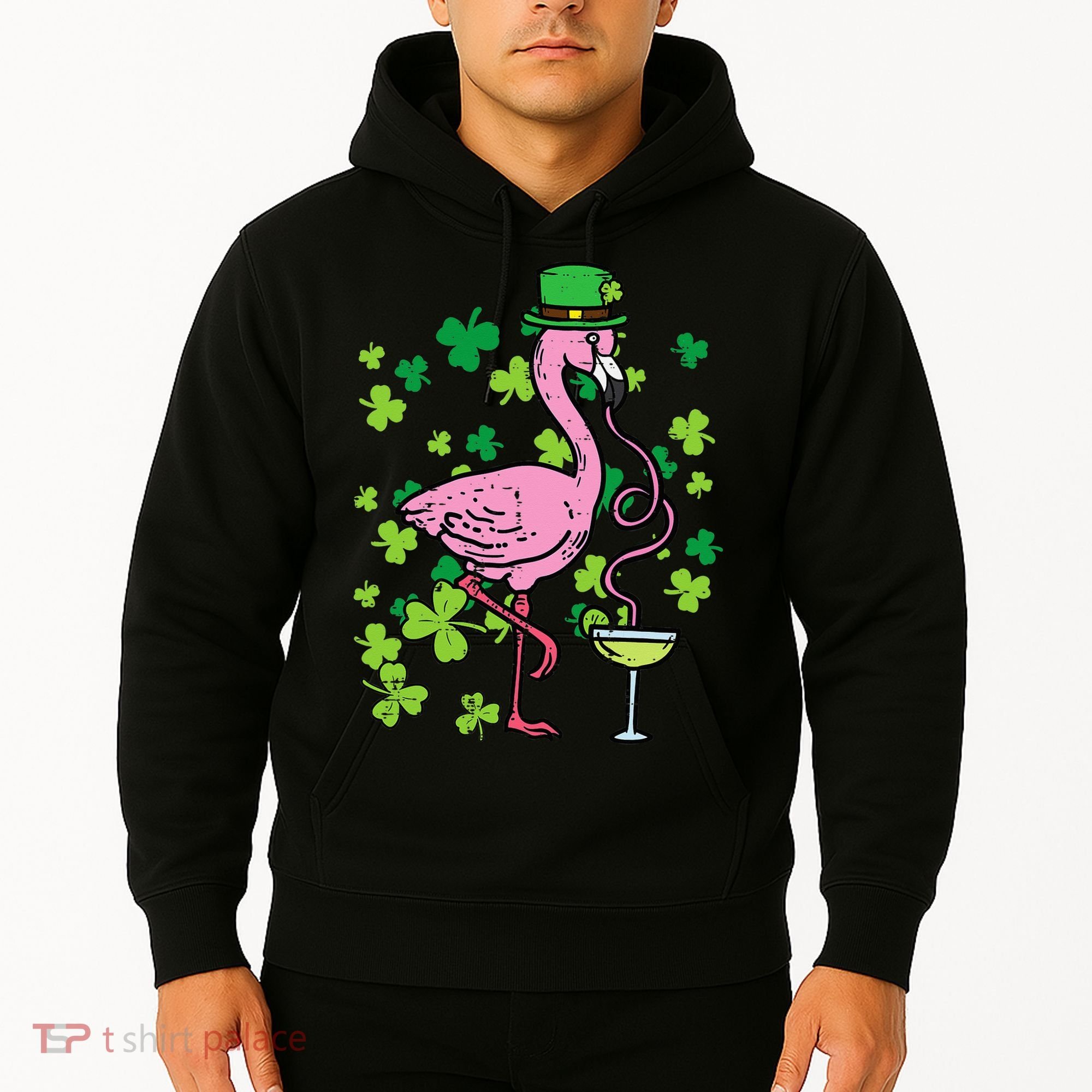 St Patricks Day Irish Flamingo Saint Pattys Paddys Hoodie