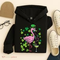 St Patricks Day Irish Flamingo Saint Pattys Paddys Hoodie thumb 4