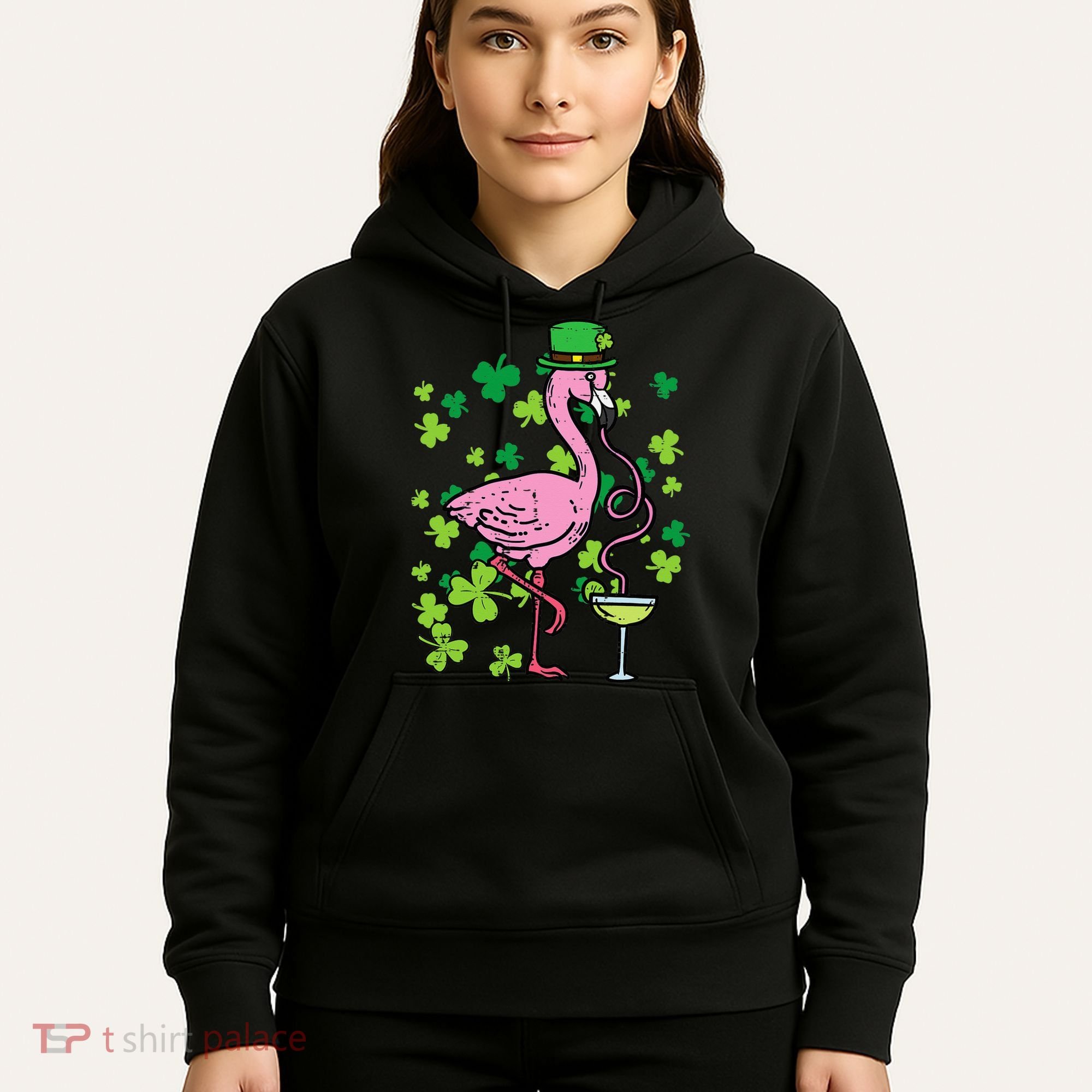 St Patricks Day Irish Flamingo Saint Pattys Paddys Hoodie